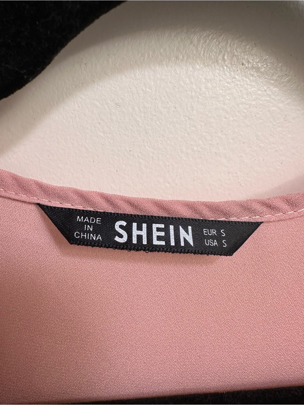Blush Pink Wrap-Front Short Sleeve Blouse - SHEIN - Picture 5 of 6